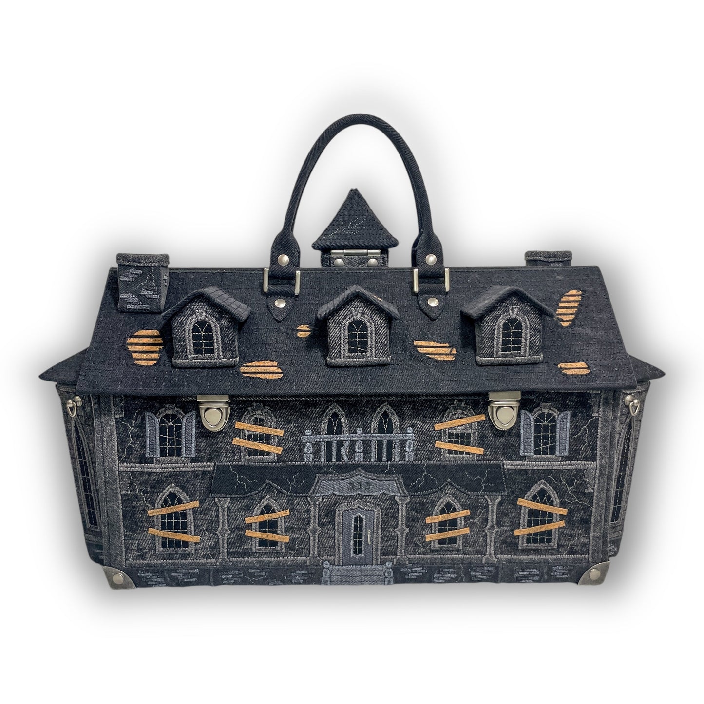 Limited Edition Haunted House Duffle Bag – Fully Functional, Handmade, Vintage-Inspired ☠️🎒