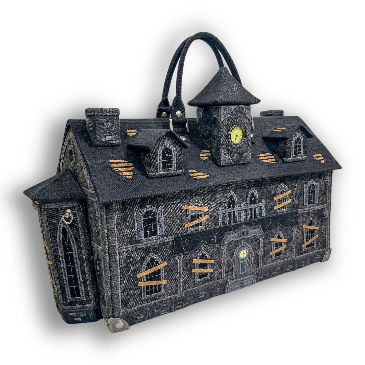 Limited Edition Haunted House Duffle Bag – Fully Functional, Handmade, Vintage-Inspired ☠️🎒